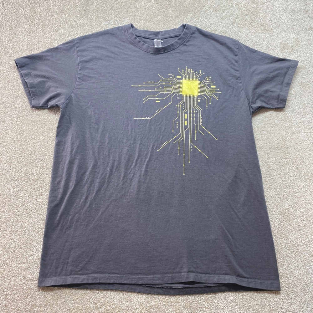 SOLS IMPERIAL Shirt Mens XL Gray Circuit Board Short Sleeve Graphic‎ Tee
